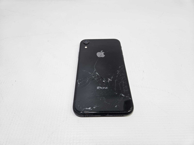 Apple iPhone XR 128 GB Black (Unlocked) Smartphone - Back Glass Cracked )