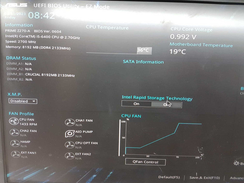 CPU/MOBO Combo i5-6400 @ 2.70ghz / 8gb ram / Z270-A / IO Shield Included #