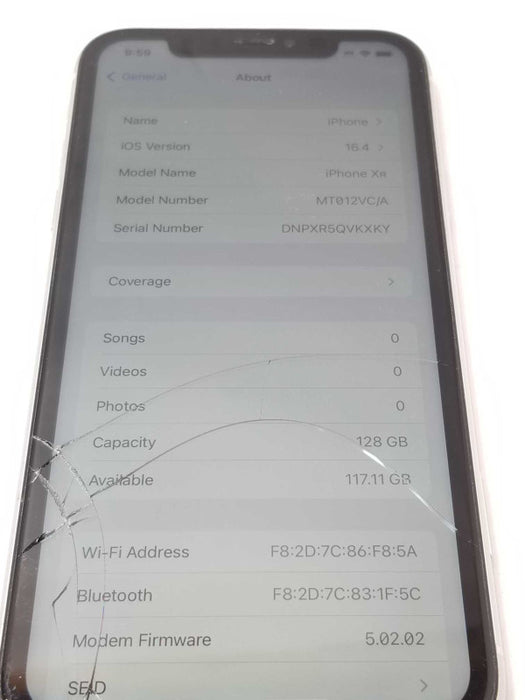 iPhone XR 128GB Unlocked White  _