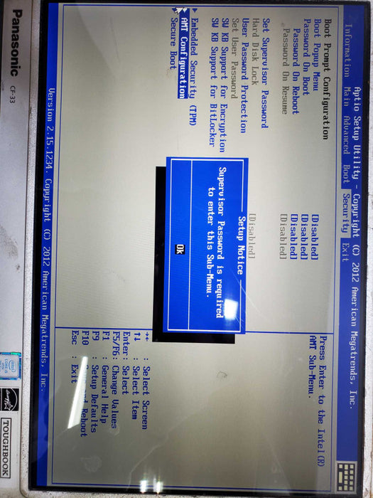 Panasonic CF-33 i5-7300U 2.60GHz, 8GB RAM, No SSD |