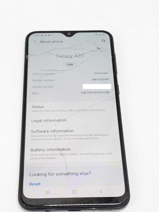 Samsung Galaxy A20 (SM-A205W) 32GB, Unlocked, Read _