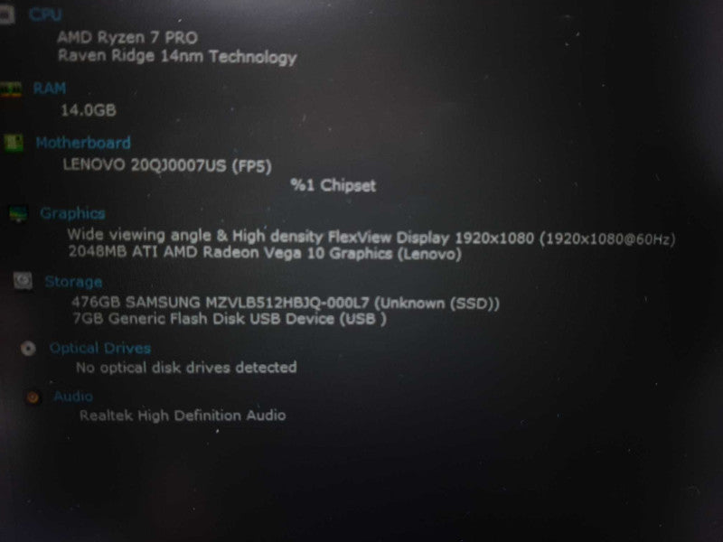 Lenovo TP T495s 14\\" AMD Ryzen 7 Pro 3500U Vega 10 2GB GPU 16GB DDR4 512GB SSD $