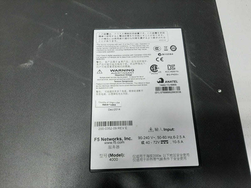 F5 Networks BIG-IP 4000 Series Load Balancer Traffic Manager $