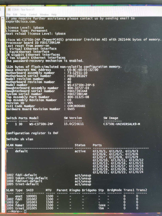 Cisco WS-C3750X-24P-S 3750X PoE+ 24 Port Ethernet Switch W/ 1x PSU ~