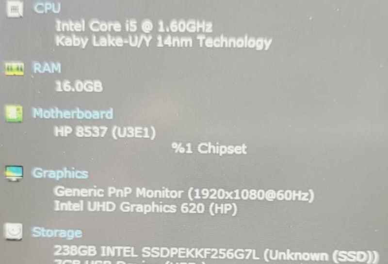 HP ProBook 440 G6 i5-8265U 256GB SSD 16GB RAM Q=