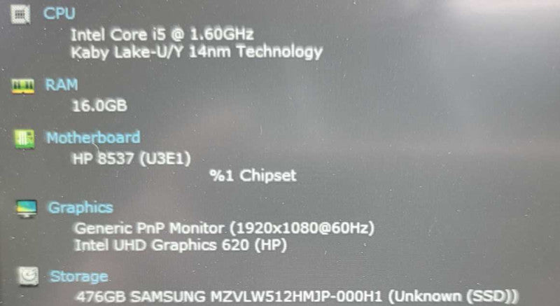 HP ProBook 440 G6 i5-8265U 512GB SSD 16GB RAM =