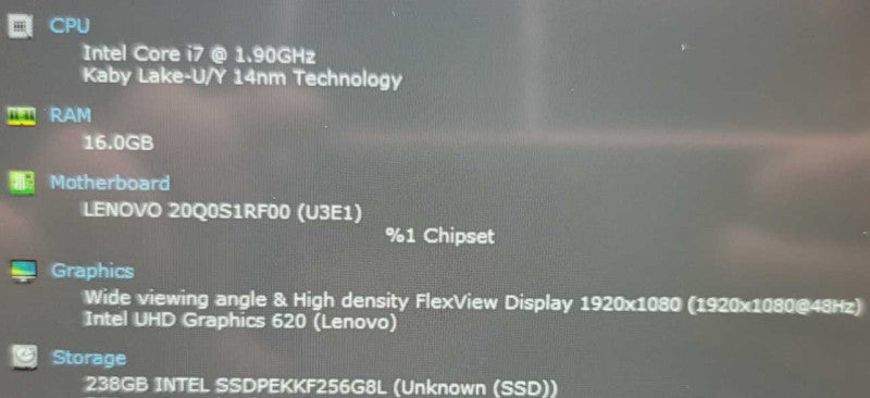 Lenovo ThinkPad X390 13.3\\" FHD Touch 1.8GHz Intel i7-8665U 16GB 256GB SSD Q=
