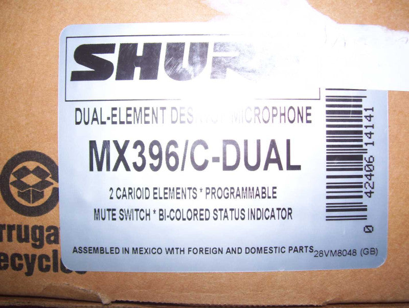 Shure MX396/C Dual-Element Desktop Microphone