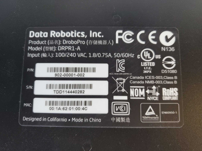 Data Robotics DRPR1-A - Drobo Pro - 15TB Storage (