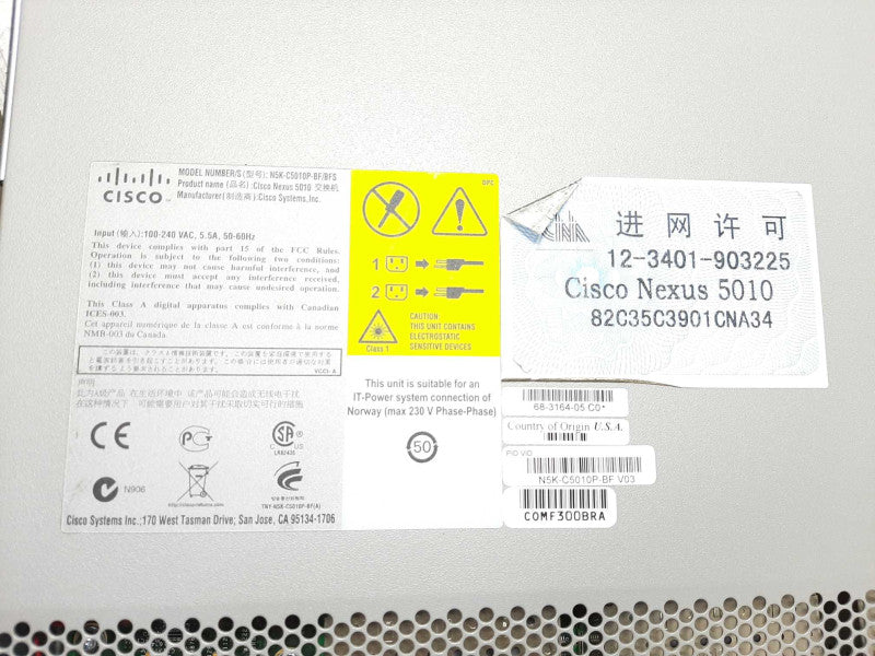 Cisco Nexus N5K-C5010P-BF 20-Port 10GB Gigabit Ethernet Switch READ $