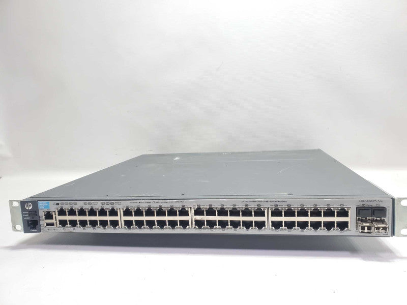 HP E3800 48G-4SFP J9576A 48-Port Switch w/ J9577A Stack Module / 2x PSUs~