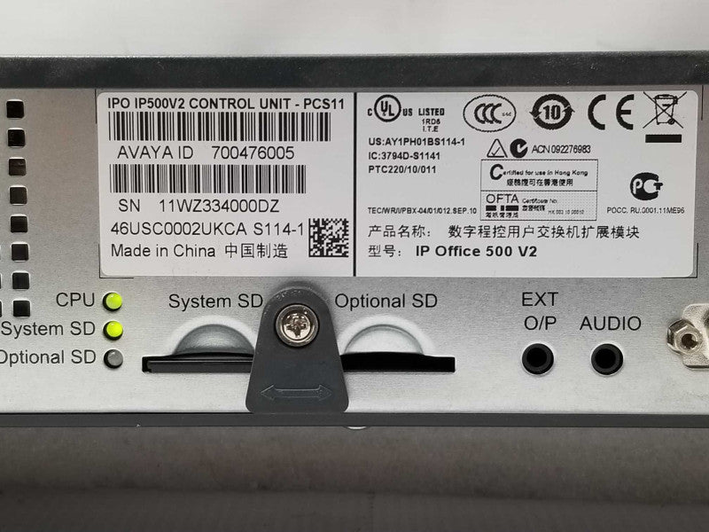 Avaya IP Office IP500v2 control unit PCS11 W, System SD, 4x modules, Read _