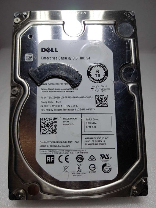 6TB 3.5\\'\\' DELL  Enterprise Capacity SAS HDD 7.2k 6GBPS