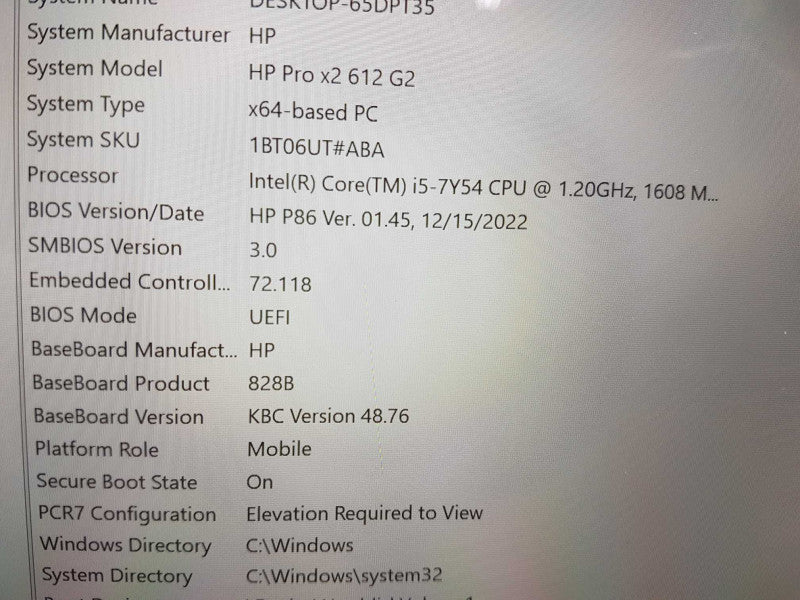 HP Pro X2 Tablet i5-7Y54 @ 1.20ghz / 8gb ram / 256gb ssd / READ #