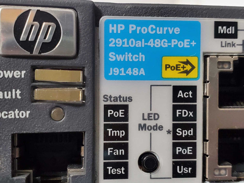 HP J9148A 2910al-48G-PoE+ 48-Port Gigabit PoE+ Switch with Brackets ~