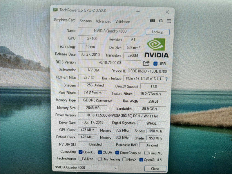 Nvidia Quadro 4000 2GB DDR5  Q$