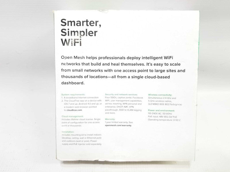 Open Mesh A60 Universal 802.11ac Cloud-Managed Wifi Access Point= _