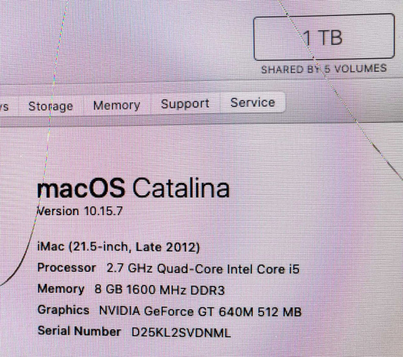 iMac 21.5\\" - L.2012 A1418, i5-3330S 2.7GHz/8GB, nVidia GT 640M, 1TB HDD, READ ~