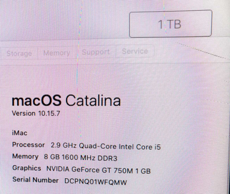 iMac 21.5\\" - L.2013 A1418, i5-4570S 2.9 GHz/8GB, nVidia GT 750M, 1TB HDD READ ~