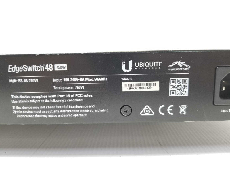 Ubiquiti EdgeSwitch ES-48-750W PoE SFP+ Network Switch, Read _