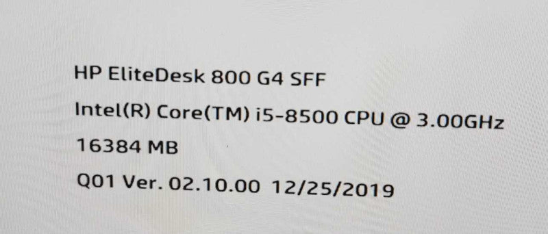 HP EliteDesk 800 G4 SFF Intel Core i5-8500 3.0GHz CPU 16GB DDR4 RAM 256 SSD =