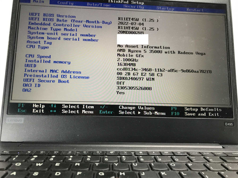Lenovo TP 14\\" E495 AMD Ryzen 5 3500U, 256GB SSD, 16GB Ram