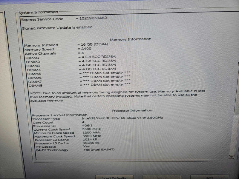 Dell Precision T5810 Xeon E5-1620 v4 @ 3.50GHz 16 GB DDR4 ECC RAM K620 GPU )