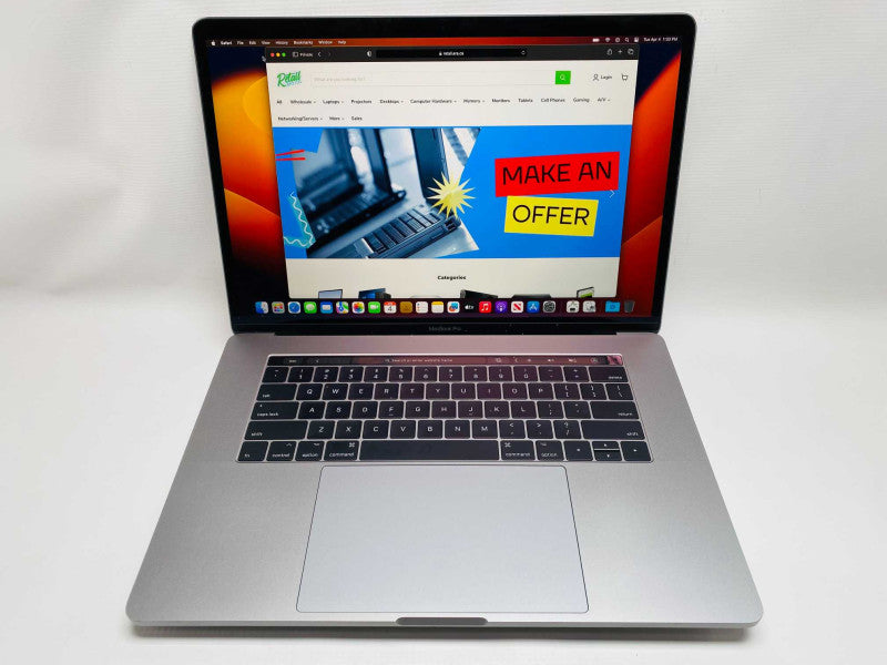 MacBook Pro 15-inch TouchBar 2017 with i7-7700HQ CPU 16GB RAM & 250GB READ  -