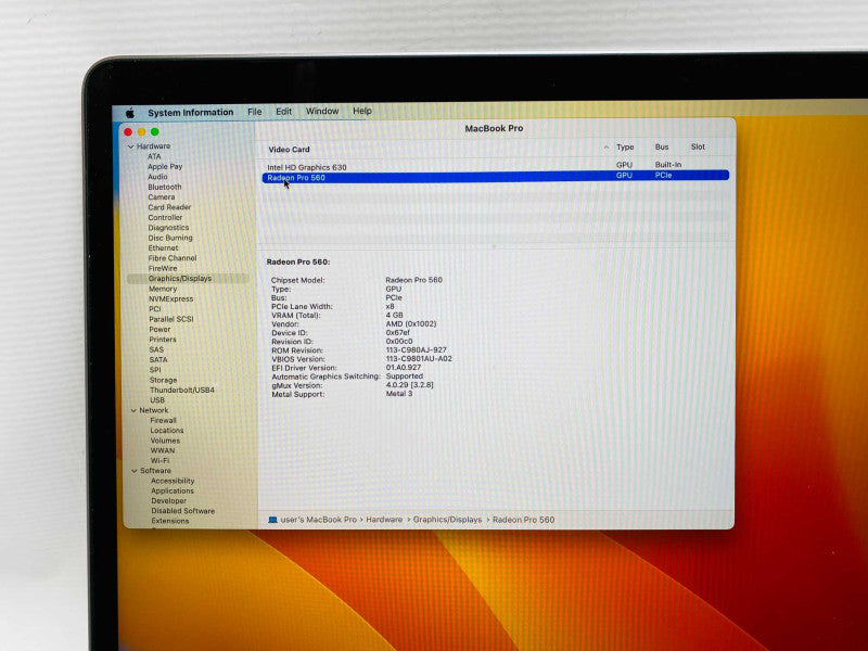 MacBook pro 15-inch TouchBar 2017 with i7-7820HQ CPU 16GB RAM & 1TB Storage  -