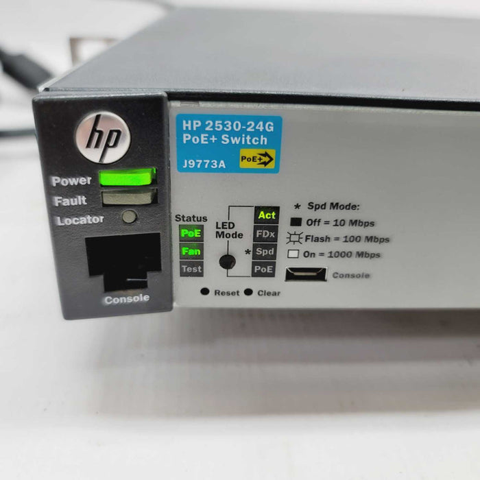 HP ProCurve 2530-24G-PoE+ J9773A 24-Port Gigabit PoE+ Switch w/ Brackets =