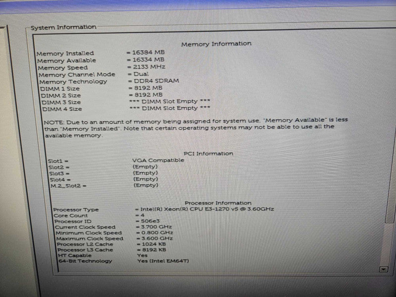 Dell Precision 3620 Xeon E3-1270 v5 @3.60GHz 16 GB RAM Quadro K2200 GPU )