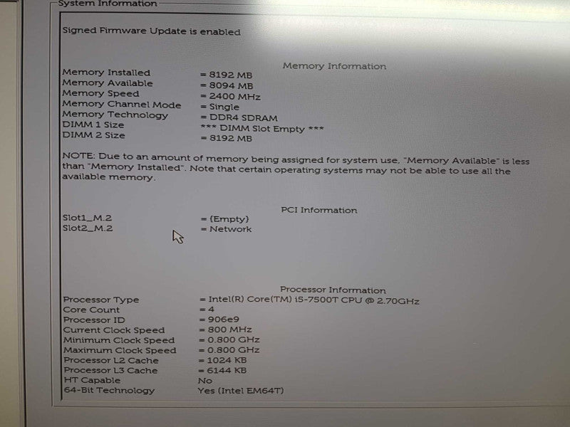 Dell Optiflex 3050 i5-7500T 2.70 Ghz, 8 GB DDR4, READ Q#