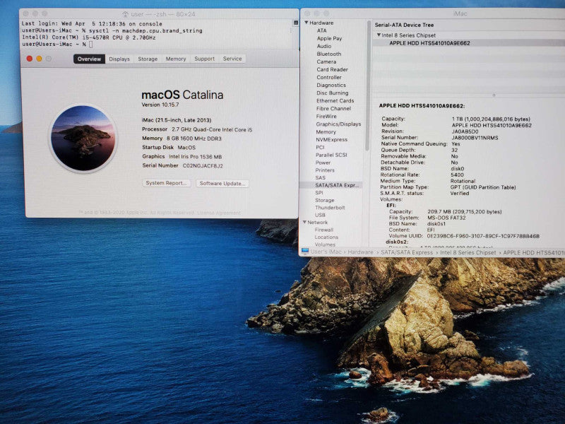Apple iMac 2013 Core i5-4570R @ 2.7GHz 8GB DDR3 1TB HDD, 21.5\\" (