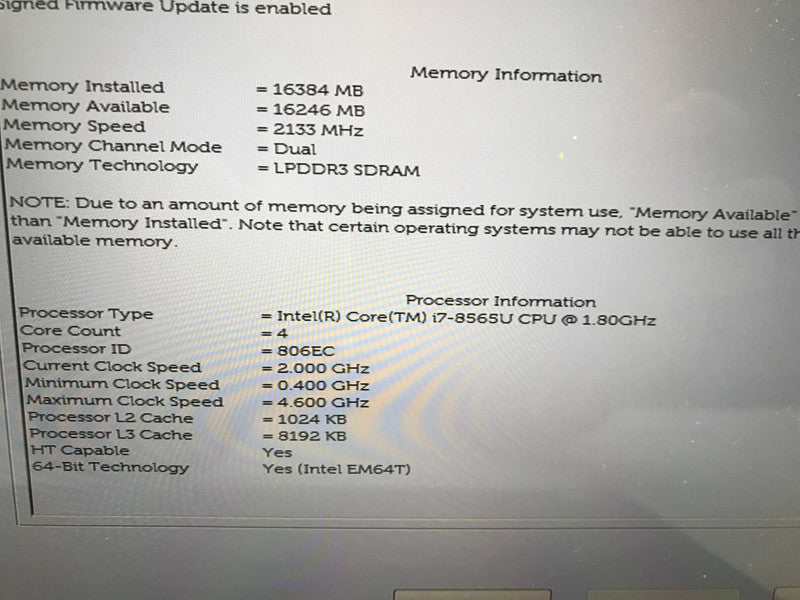 Dell XPS 13\\" Touch Screen, i7-8565U, 16GB RAM, 256GB SSD **READ