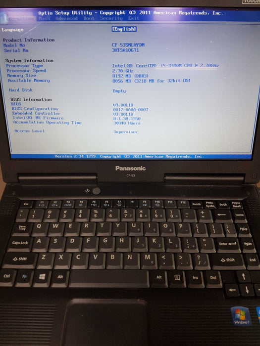 panasonic toughbook CF-53 I5-3340M @ 2.70ghz / 8gb ram / READ #
