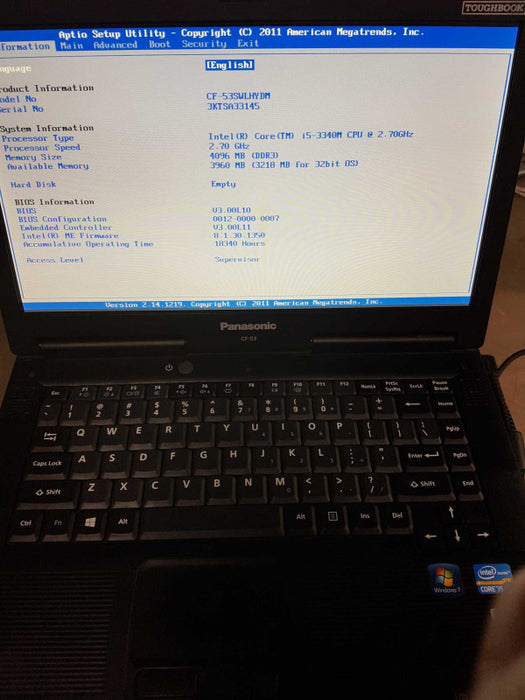 Panasonic Toughbook CF-53 i5-3340M @ 2.70ghz / 4gb ram / READ #