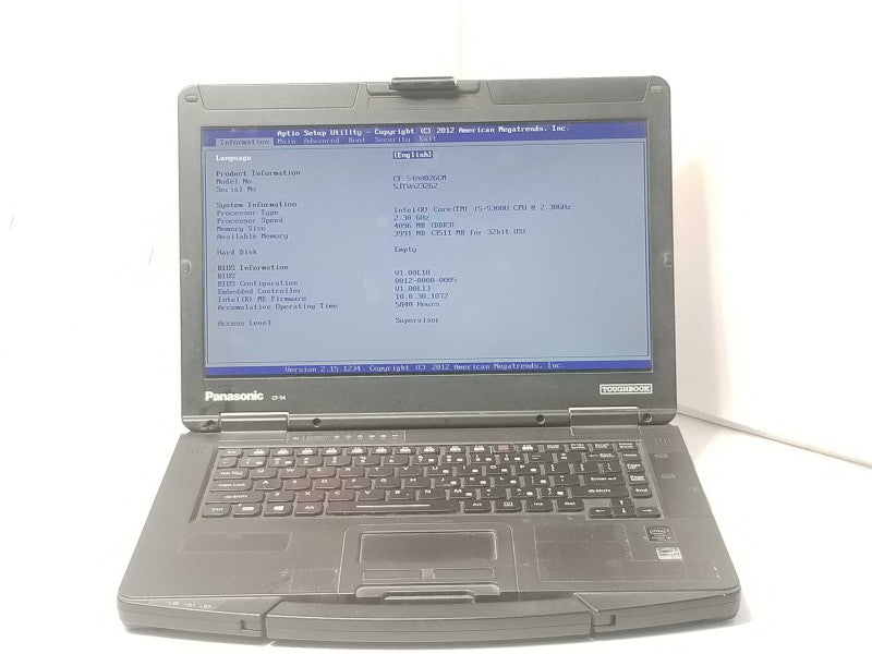 Panasonic Toughbook CF54 Core I5-5300U 2.3GHz 4GB RAM, 5840 Hrs READ _