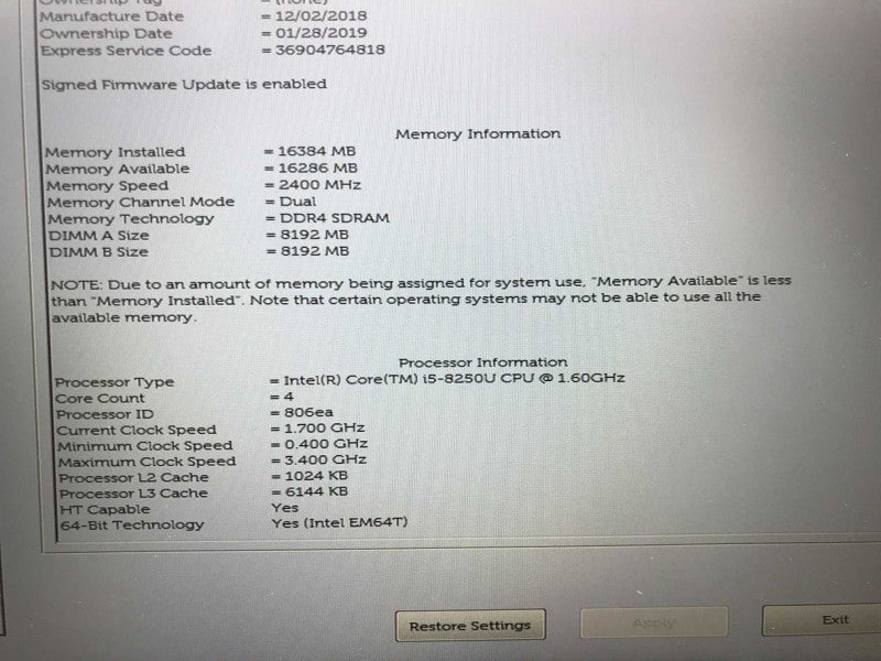 Dell Latitude  7390 13\\" , i7-8650U, 16GB RAM, 500GB SSD
