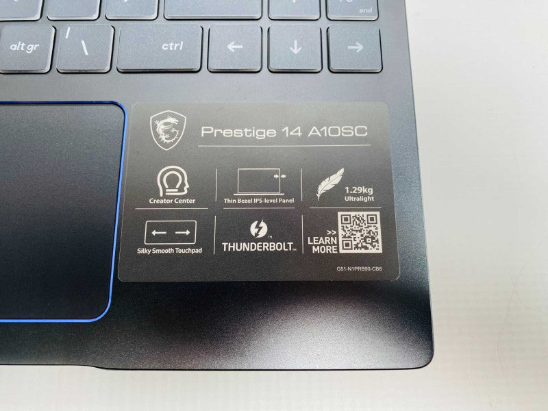 MSI Prestige 14 A10SC with i7 10th gen CPU & NVIDIA GPU READ -
