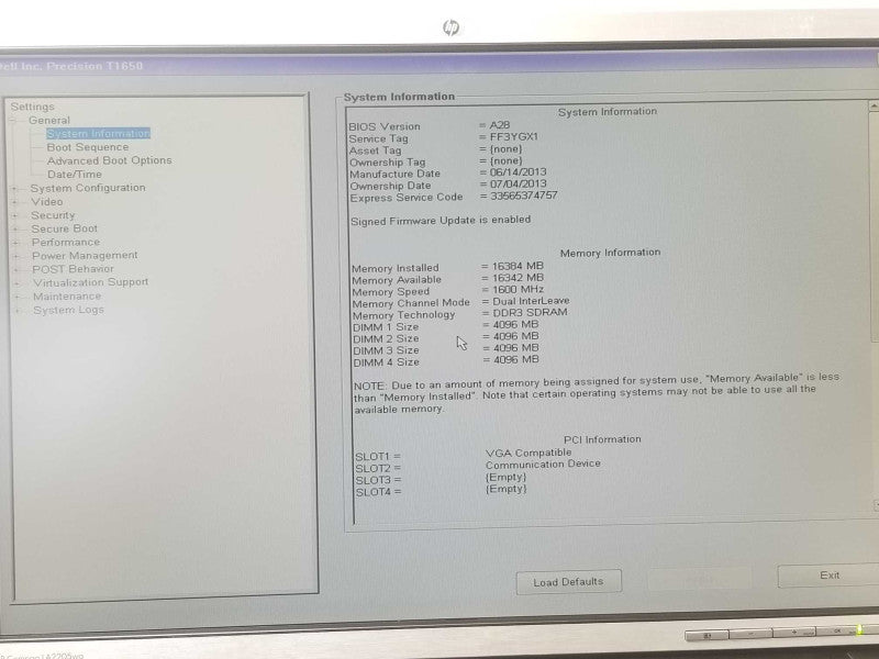 Dell Precision T 1650 Xeon E3-1270v2, 3.5GHz,16GB, Quadro K2000, No HDD/Tray _