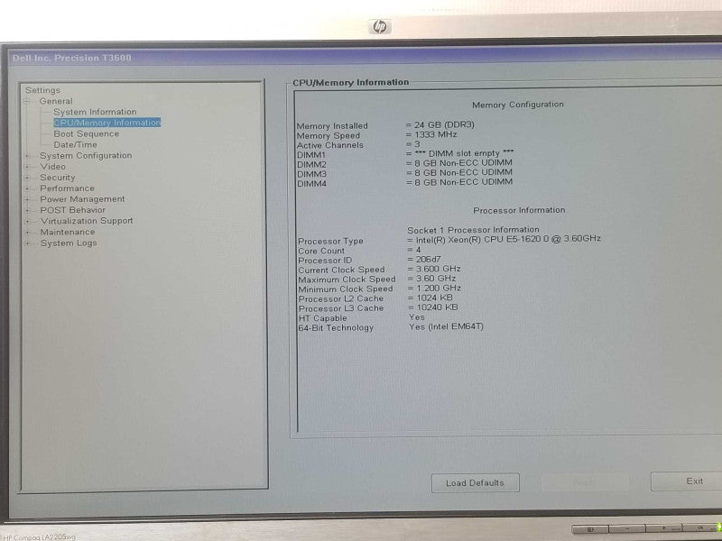 Dell Precision T3600, Xeon E5-1620 3.6GHz, 24GB RAM, 1TB HDD, PERC H310 _