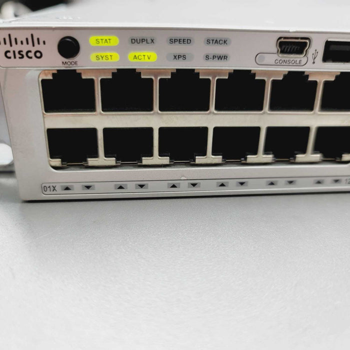 Cisco WS-C3850-48T-S 48x10/100/1000Ports Layer 3 Network Switch 2x PSU Q=