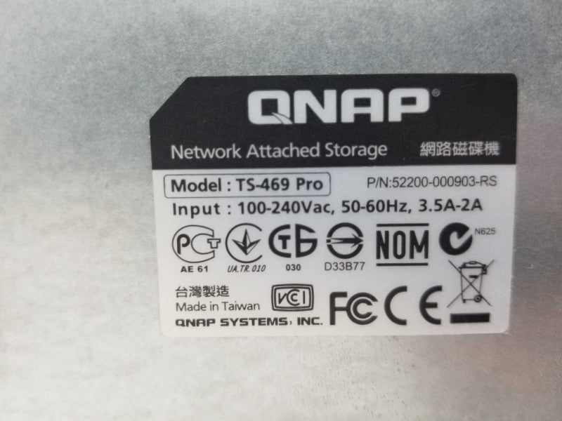 QNAP TS-469 Pro NAS 4 Bay with 2x 2TB HDDs, HDMI, Factory reset _