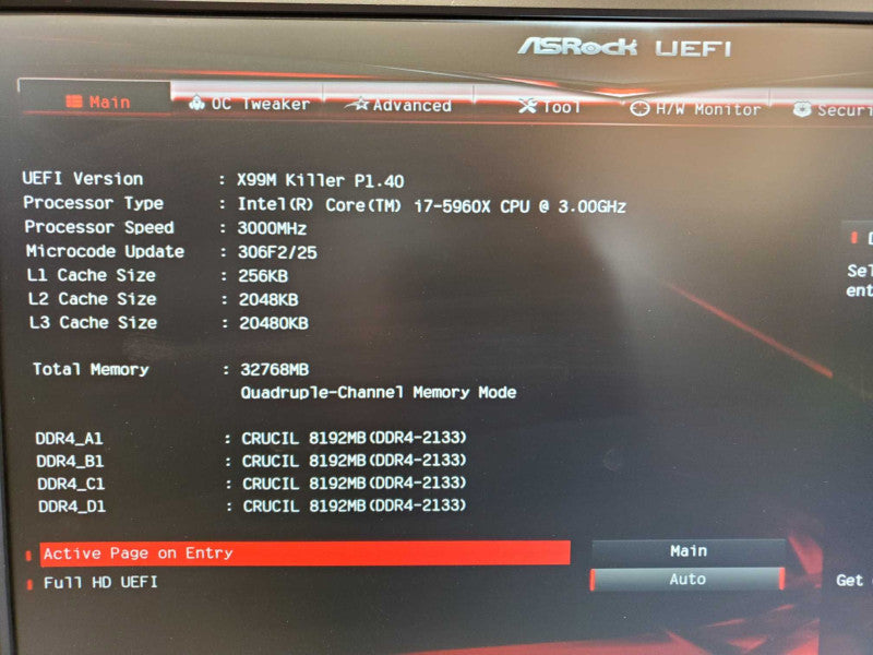 Custom PC Asrock X99M Killer Core i7-5960x @ 3.0GHz 32GB DDR4 No HDD GTX 770 (