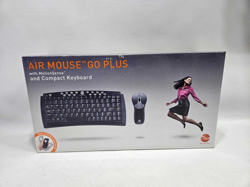 Gyration Rechargeable Air Mouse GO Plus with Full-Size Wireless Keyboard Q)