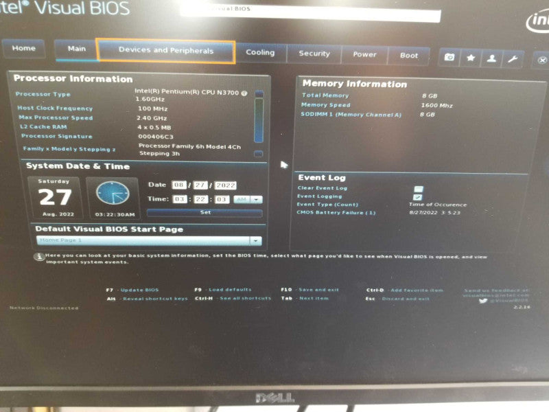 Intel NUC Pentium N3700 1.60ghz / 8gb ram / Model NUC5PGYH, No HDD_