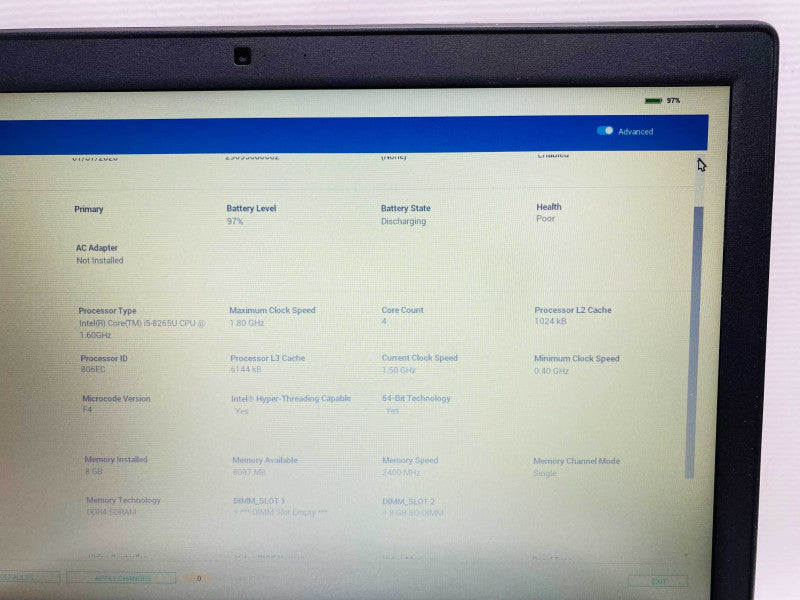 DELL latitude 3500 with i5-8265U CPU 8GB RAM & 256GB NVMe Storage  -