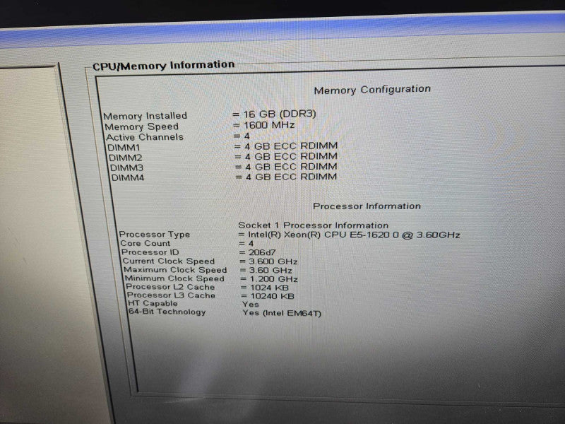 Dell Precision T3600 Xeon E5-1620 0 @ 3.60GHz 16 GB ECC RAM Quadro 600 GPU )
