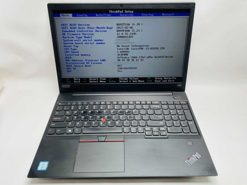 Lenovo ThinkPad E590 with i5-8265U CPU & 16GB RAM READ  -
