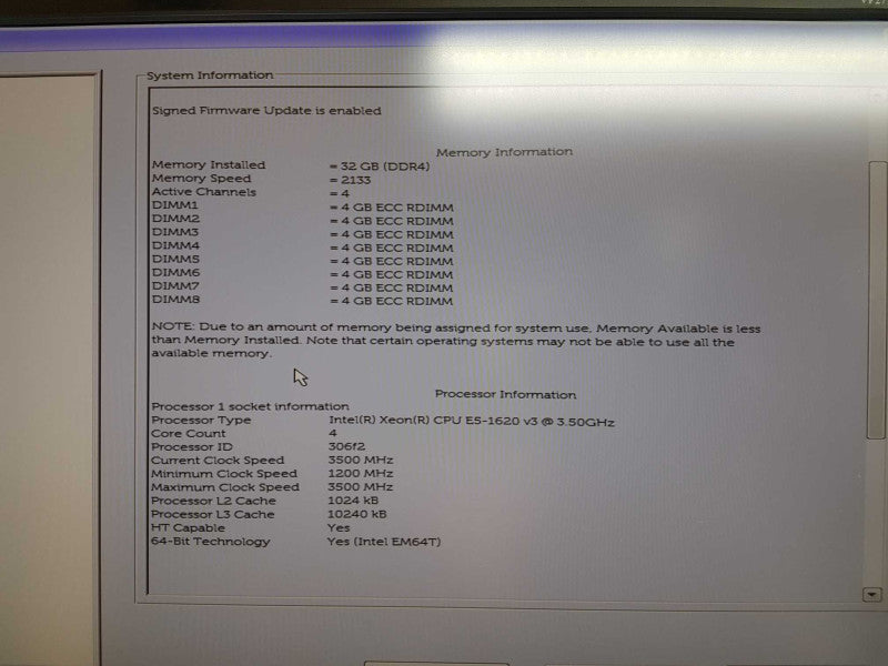 dell Precision T5810 Xeon E5-1620 V3 @ 3.50ghz / 32gb ram ddr4 / quadro K620 #